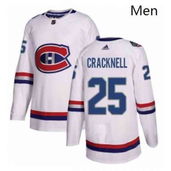 Mens Adidas Montreal Canadiens 25 Adam Cracknell Authentic White 2017 100 Classic NHL Jersey